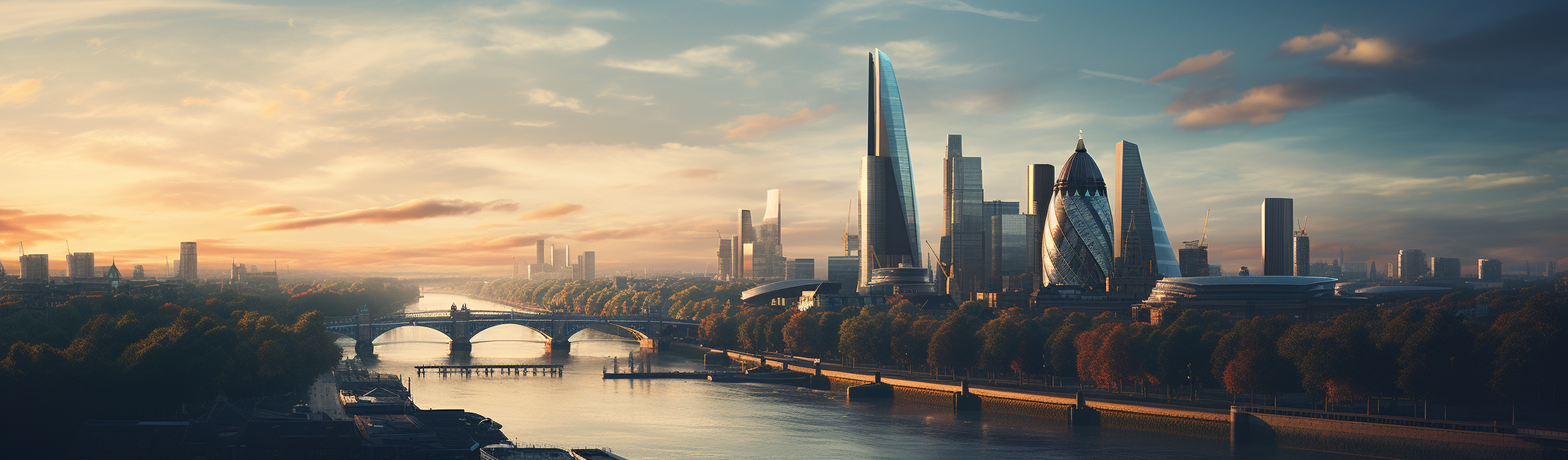 London skyline at dusk